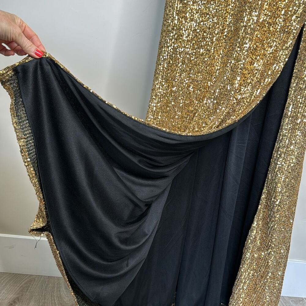 Mac Duggal Gold Sequin Maxi Dress - Picture 5 of 10